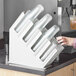 Choice White 4-Section Slanted Countertop Cup and Lid Organizer Main Thumbnail 4