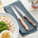 Choice 5" Steak Knife with Dark Brown Wood Handle - 12/Pack Main Thumbnail 3