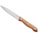 Choice 5" Steak Knife with Light Brown Wood Handle - 12/Pack Main Thumbnail 2