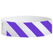 Carnival King Neon Purple Striped Disposable Tyvek® Wristband 3/4" x 10" - 500/Bag Main Thumbnail 3