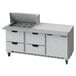 Beverage-Air SPED72HC-12M-4 72" 1 Door 4 Drawer Mega Top Refrigerated Sandwich Prep Table Main Thumbnail 1