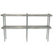 Advance Tabco DS-12-132 12" x 132" Table Mounted Double Deck Stainless Steel Shelving Unit - Adjustable Main Thumbnail 1
