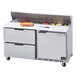 Beverage-Air SPED60HC-16-2 60" 1 Door 2 Drawer Refrigerated Sandwich Prep Table Main Thumbnail 1