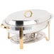 Choice Deluxe 6 Qt. Oval Gold Accent Chafer Main Thumbnail 2