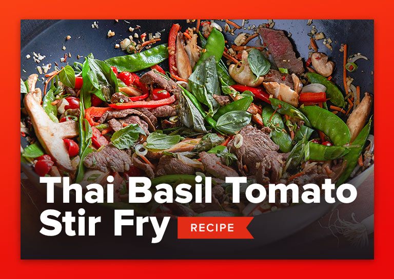 Thai Beef Stir Fry with Basil and Tomatoes