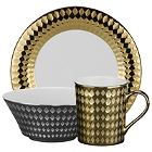 10 Strawberry Street Cairo Gold and Silver Porcelain Dinnerware