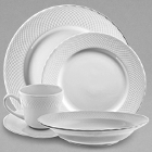 10 Strawberry Street White Wicker Porcelain Dinnerware