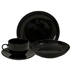 10 Strawberry Street Black Coupe Porcelain Dinnerware