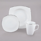 10 Strawberry Street Lotus Silver Line Porcelain Dinnerware