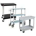 Two Shelf Plastic Bussing Carts and Transport Carts