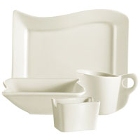 CAC Soho Wavy Edge Ivory (American White) Stoneware Dinnerware
