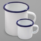 Enamelware Cups, Mugs, and Saucers