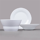GET Minski White Textured Rim Melamine Dinnerware