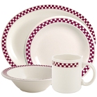 Homer Laughlin Maroon Checkers China Dinnerware