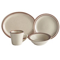 Acopa Narrow Rim Brown Speckle Stoneware Dinnerware