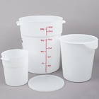 Round, White Food Storage Containers & Lids