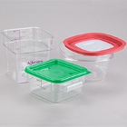 Square, Clear Food Storage Containers & Lids