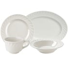 Tuxton Meridian Swirl Rim Ivory (American White) China Dinnerware