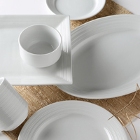Tuxton Pacifica Embossed White China Dinnerware