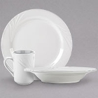 Tuxton Sonoma Embossed White China Dinnerware