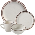 World Tableware Desert Sand Brown Speckle Ivory (American White) Stoneware Dinnerware