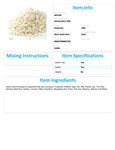 Nutrition Sheet Nutrition Sheet