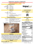 Original Bagel Blueberry Mini Bagel Nutrition Information Original Bagel Blueberry Mini Bagel Nutrition Information