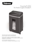 Fellowes 450M Shredder Manual Fellowes 450M Shredder Manual