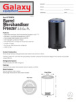 Barrel Merchandiser Freezer Spec Sheet Barrel Merchandiser Freezer Spec Sheet