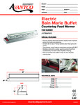 177BMFW5 Avantco Bain Marie Food Warmer Specsheet 177BMFW5 Avantco Bain Marie Food Warmer Specsheet