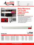 177SWT Avantco Strip Warmers Specsheet 177SWT Avantco Strip Warmers Specsheet