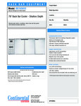 Continental BB79SNSS Spec Sheet Continental BB79SNSS Spec Sheet