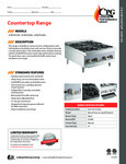 CPG Countertop Ranges CPG Countertop Ranges