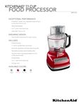 KitchenAid KFP1333 Spec Sheet KitchenAid KFP1333 Spec Sheet