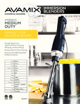 928ISB10 Medium Duty Immersion Blender Specsheet 928ISB10 Medium Duty Immersion Blender Specsheet