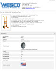 Wesco Industrial Products 240082 Specsheet Wesco Industrial Products 240082 Specsheet