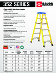 Bauer 352 Series Type 1AA Fiberglass Ladder SS Bauer 352 Series Type 1AA Fiberglass Ladder SS