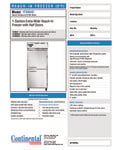 Continental Refrigerator 1FXNHD Specsheet Continental Refrigerator 1FXNHD Specsheet