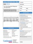 Continental Refrigerator CPA118 specsheet Continental Refrigerator CPA118 specsheet