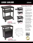 Luxor LP34CLE-B 3-Shelf Plastic AV Cart with Steel Locking Cabinet - 18 ...