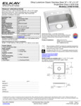 Elkay LRAD191855 Spec Sheet Elkay LRAD191855 Spec Sheet