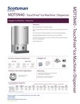 Scotsman MDT5N40 Spec Sheet Scotsman MDT5N40 Spec Sheet
