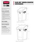 Rubbermaid 2026696 52 Qt. / 13 Gallon Slim Jim Under-Counter Black ...