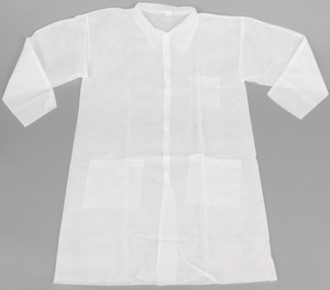 Disposable Lab Coat - Small (White Polypropylene Material)