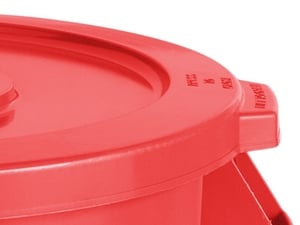 Lavex Janitorial 20 Gallon Red Round Commercial Trash Can with Lid and ...