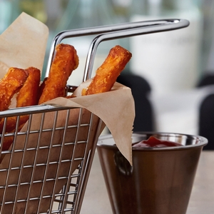 Chrome Square Mini Fry Basket by Choice - 4 x 4 x 3