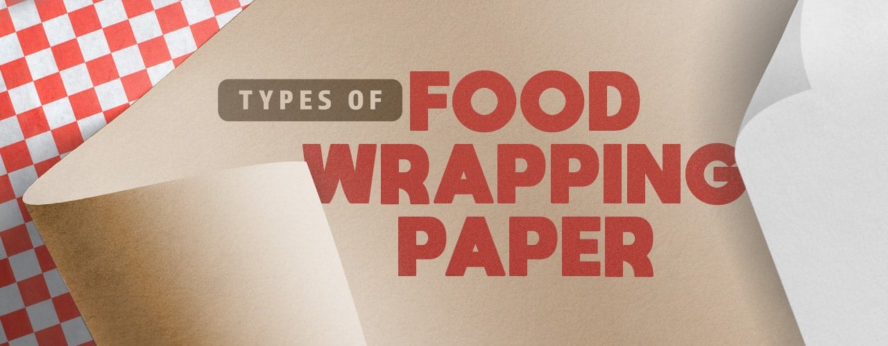 Food Word Text Grease-Resistant Food-Safe Wrap Paper - Brown