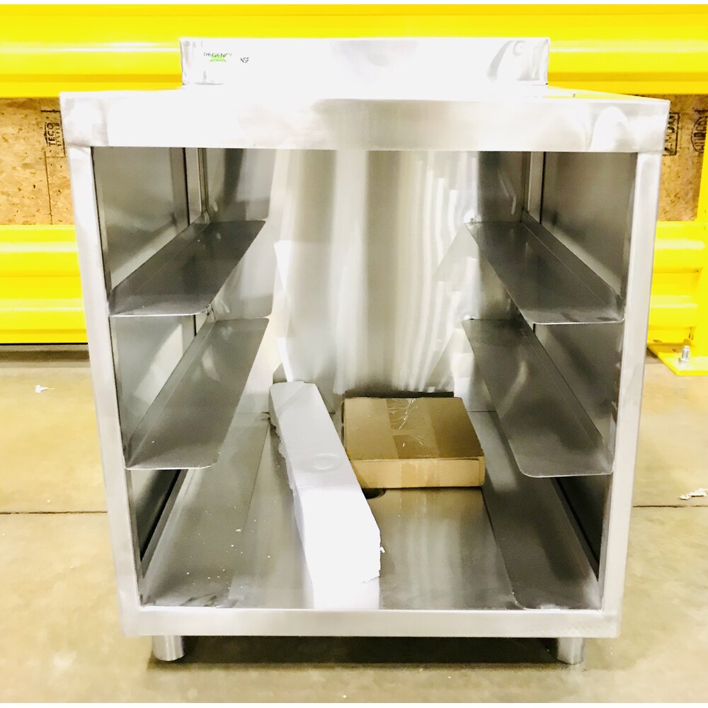 Scratch and Dent Regency Stainless Steel Flat Top Glass Rack Storage