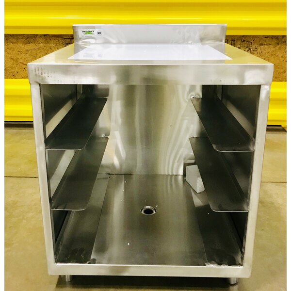 Scratch and Dent Regency Stainless Steel Flat Top Glass Rack Storage