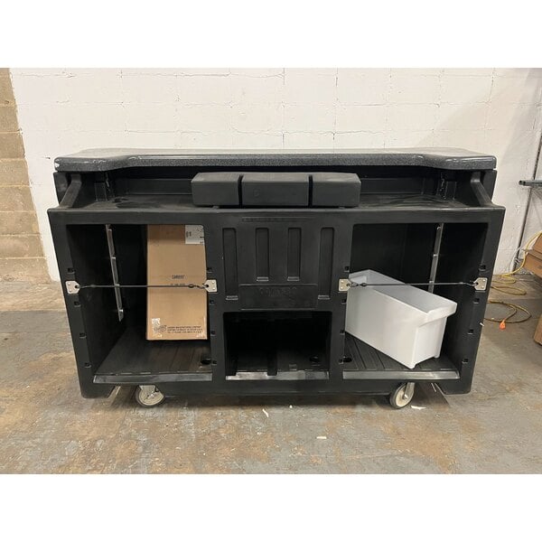 Scratch and Dent Cambro BAR730DS770 Designer Series Chicago Cambar® 78" Portable Bar with 7 Bottle Speed Rail